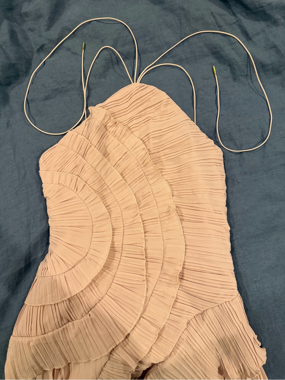 Ravaza Sleeveless Pleated Halter Maxi Dress - Picture 5 of 7